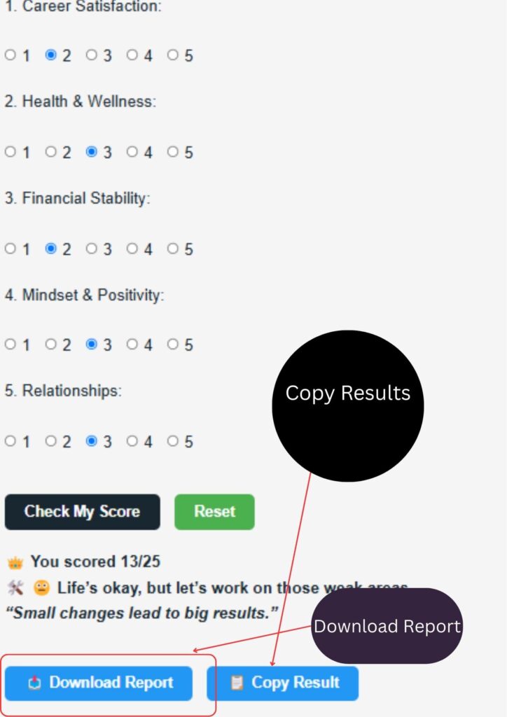 Free Life Audit Quiz