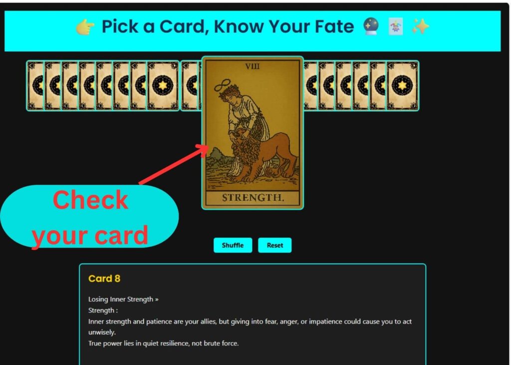 Tarot card reader pro